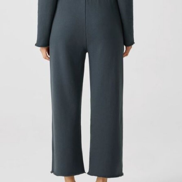 *NWT* EILEEN FISHER ORGANIC COTTON FRENCH TERRY STRAIGHT PANT_EUCALYPTUS_L_$178 - Picture 3 of 4
